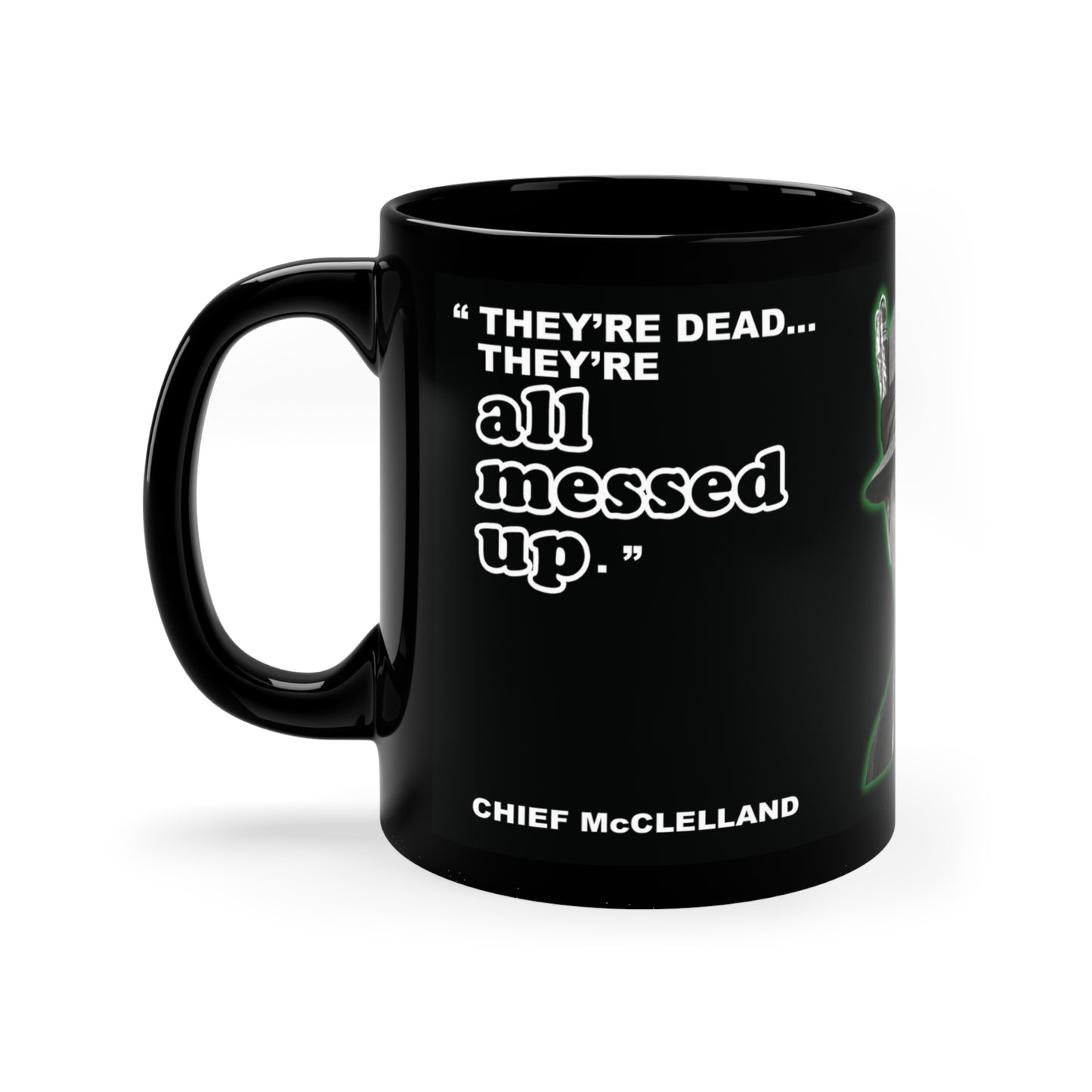 NIGHT of the LIVING DEAD "Chief McClelland" Essential Black Mug, 11oz.