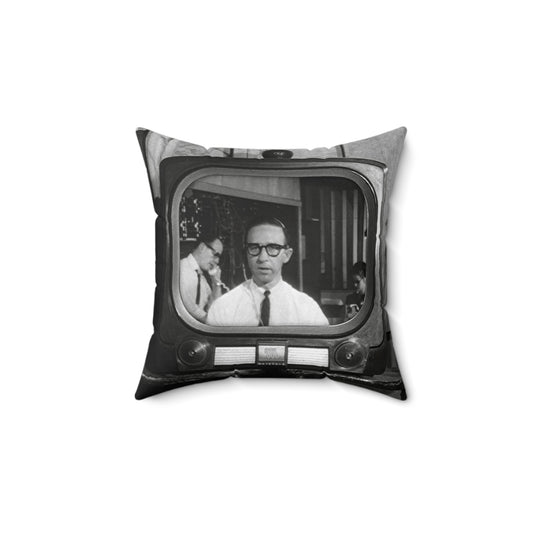 "Stay Tuned" NIGHT of the LIVING DEAD Spun Polyester Square Pillow